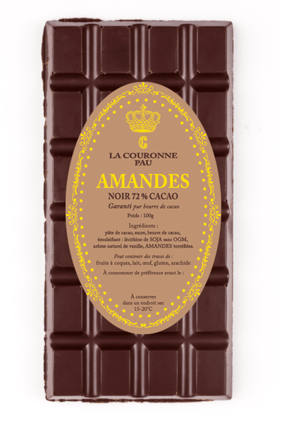 tablette noir amandes